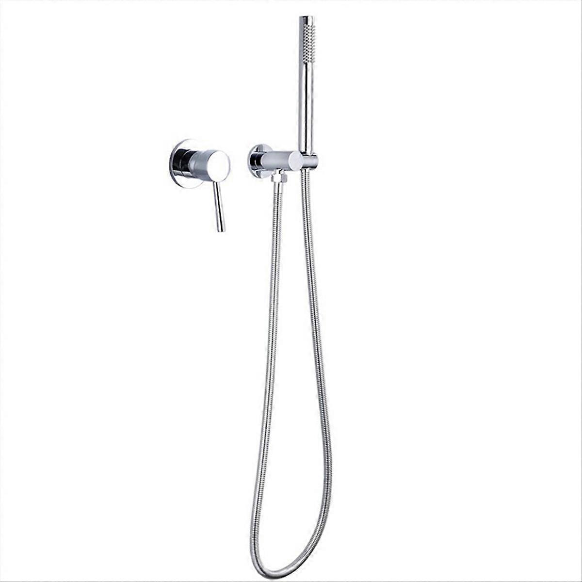 Wall Mounted Hot and Cold Water Showerhead Shower Set Silver