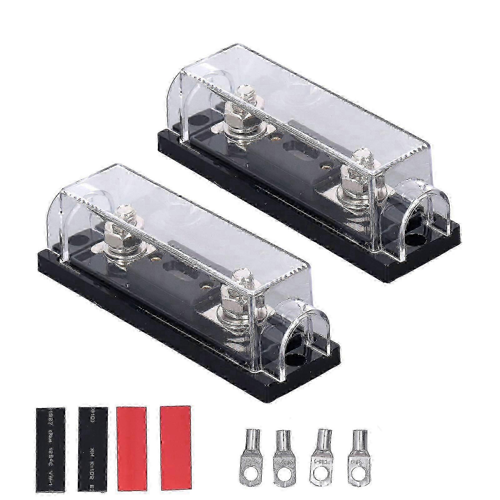 2 Pcs 250A 48V ANL Fuse Holders compatible with RVs, Yachts, Ships, and Agricultural Vehicles