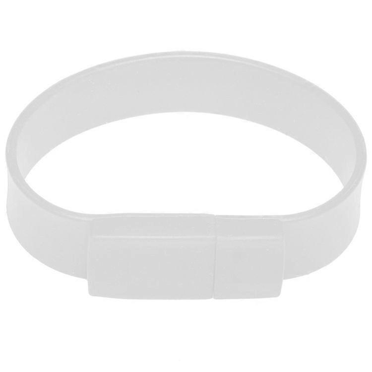8GB Silicon Bracelets USB 2.0 Flash Disk (White)