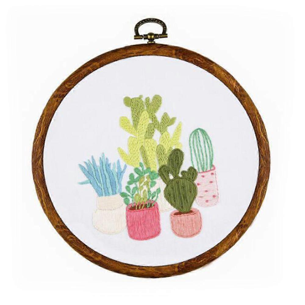 cross stitch kit, hand embroidery starter kit with 5 embroidery pattern
