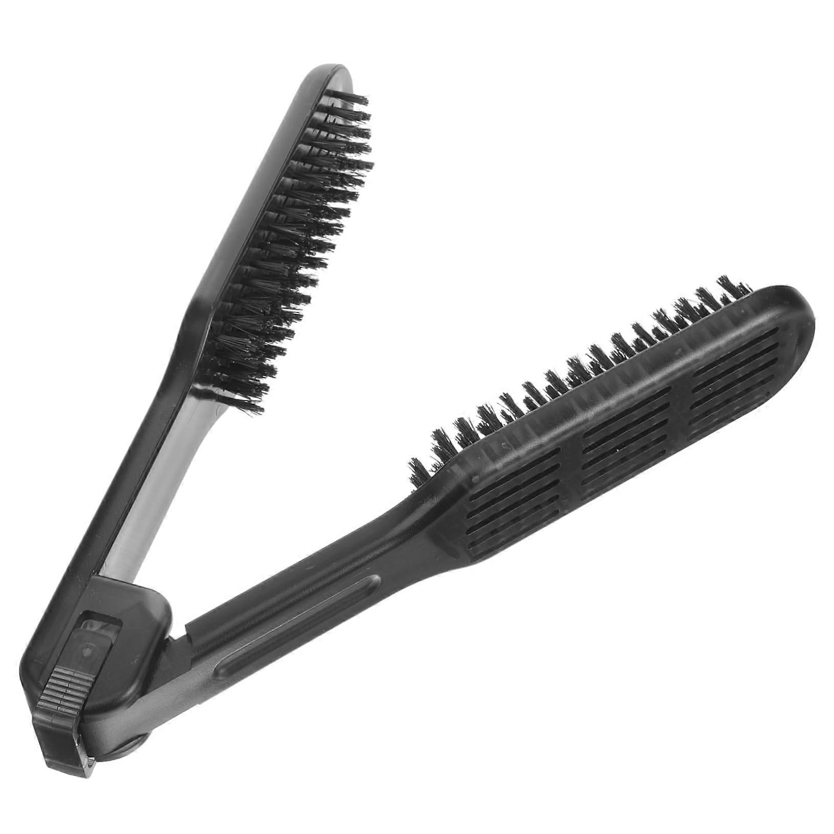 Double Sided Hair Straightener Comb Frizz Control Shaped Bristles Lightweight Portable Styling Tool For Home And Pro Use