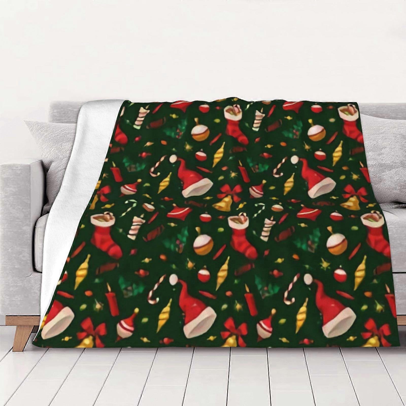 God Jul Fleecefilt Supermjuk Mysig Pläd, För Man Kvinna Gamla Människor & Barn Sängkläder Funktioner - Supermjuk 50"X40"