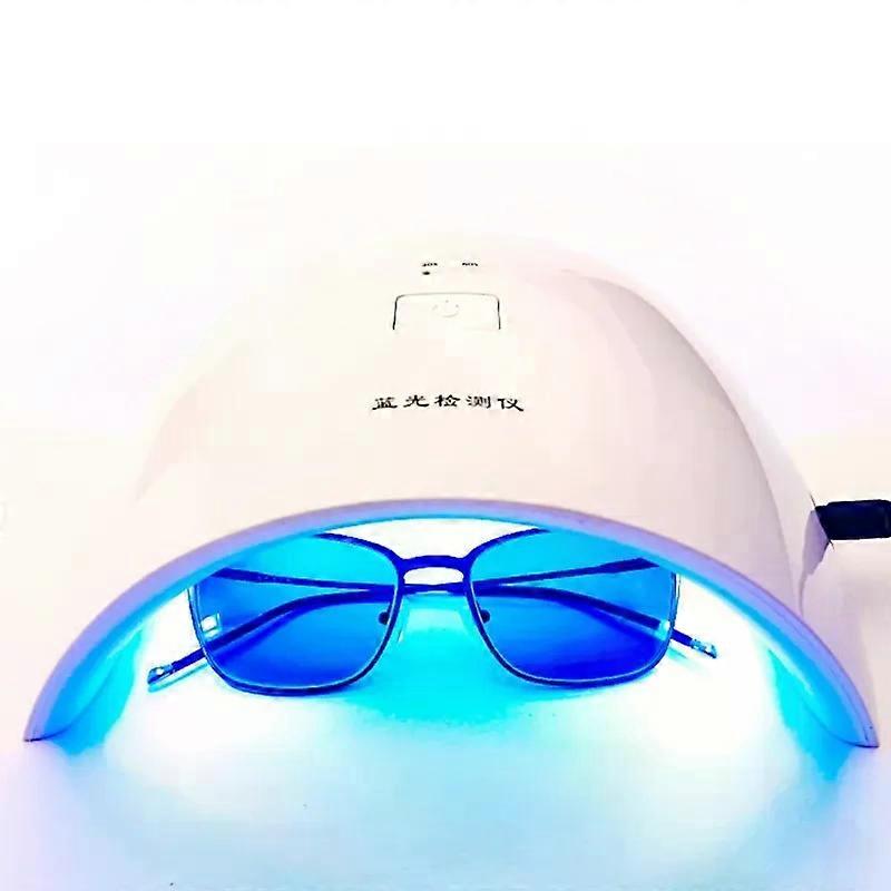 220V Color Changing Lens UV Tester Photochromic Lens Detector Anti Blue-ray Glasses Measurer with 15 LED Lights Testing Tool