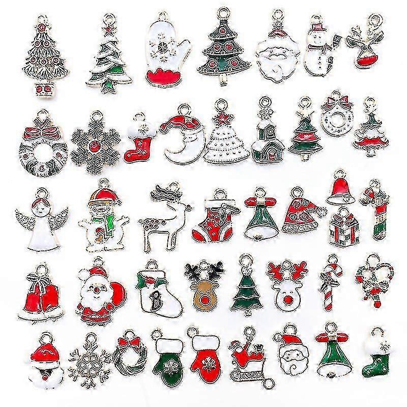 WJTG  Christmas Charms, 100 Pieces Mixed Christmas Pendants Exquisite Alloy Charm Charms for Christmas Christmas Pendant for Christmas Decoration, Chr