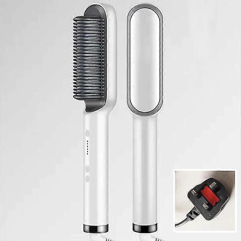 女士快速热梳双电压直发器适合浓密的短发长发的 2 合 1 负离子直发器