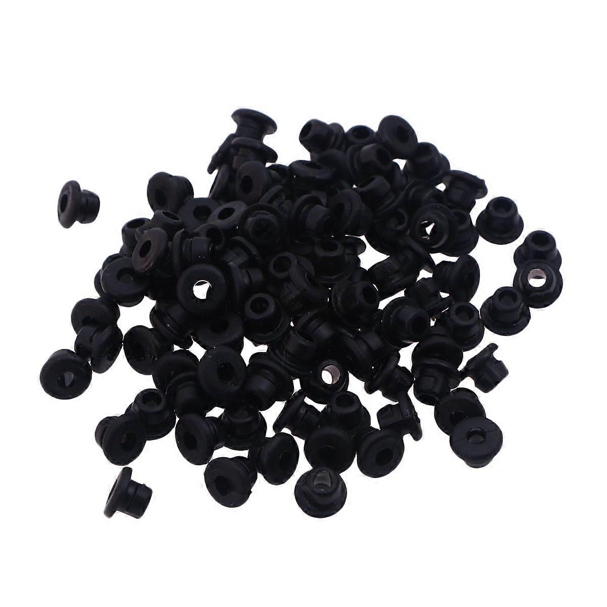 100pcs Premium Quality Silicone Machine Needle Grommets Nipples (Black)