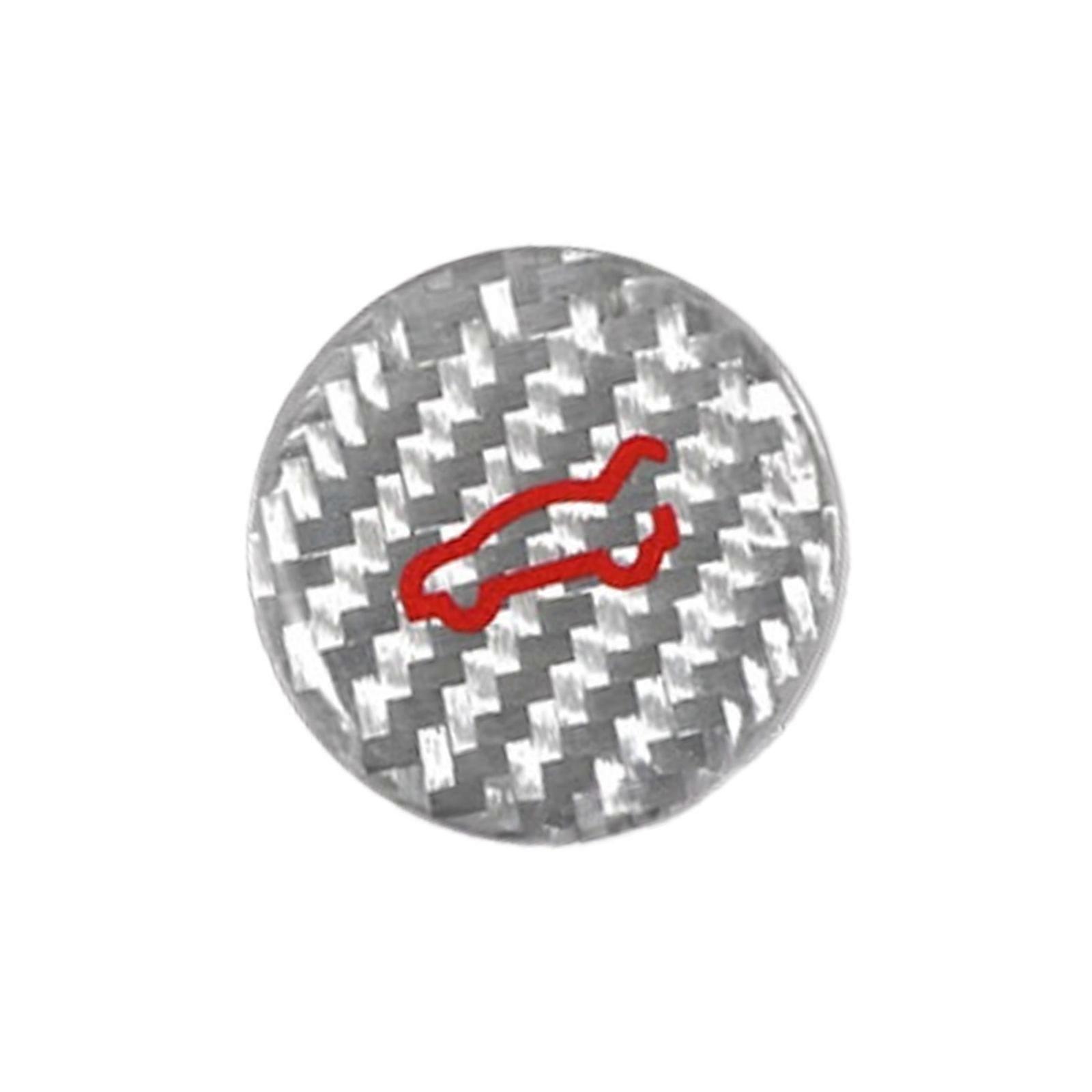 Racing Style Trunk Button Protector For Vehicle Carbon Fiber Construction Trunk Open Close Button Reminder Sticker Multicolor