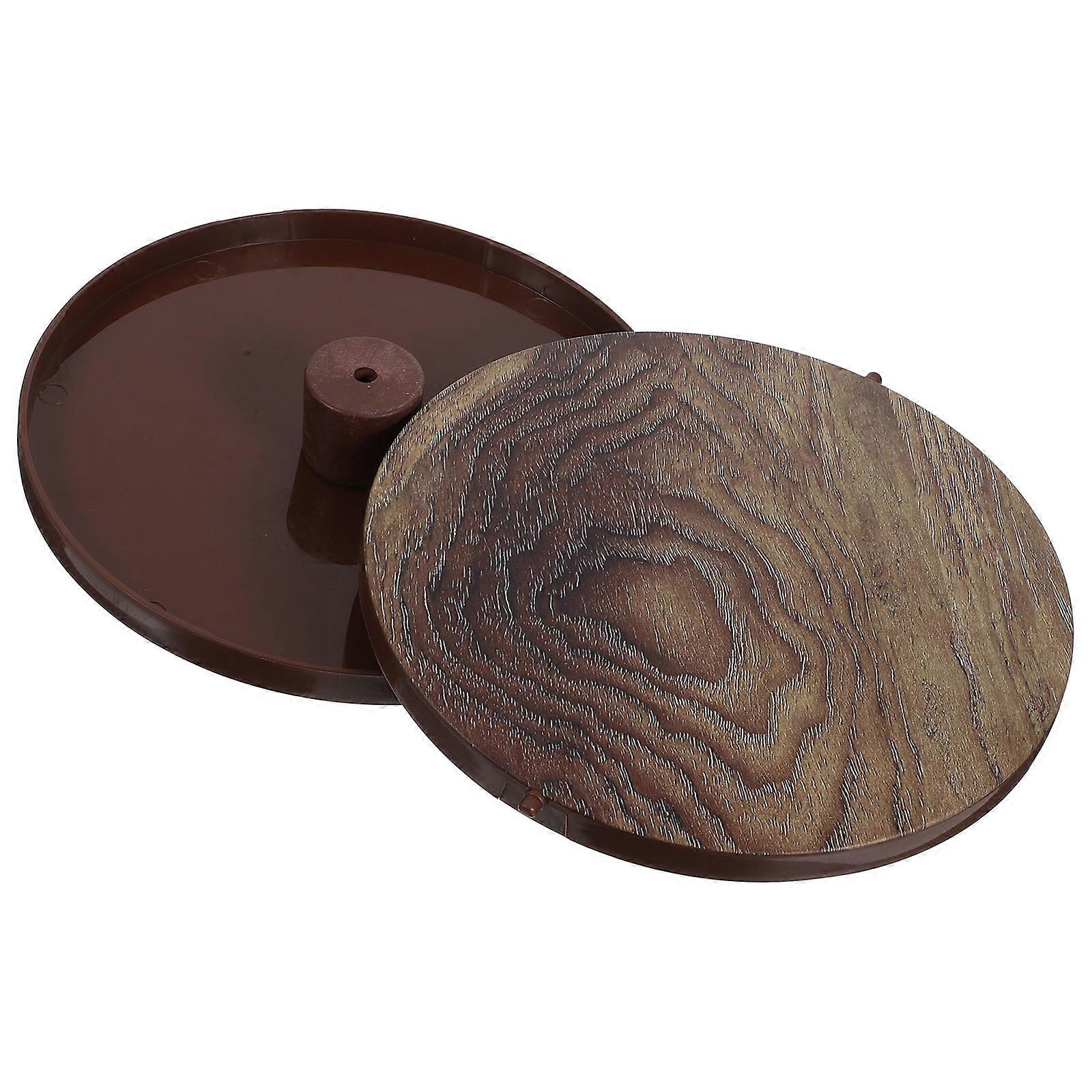 Wood Grain Trash Can Lid for Home Use 2Pcs Wood Grain Trash Can Lid Replacement