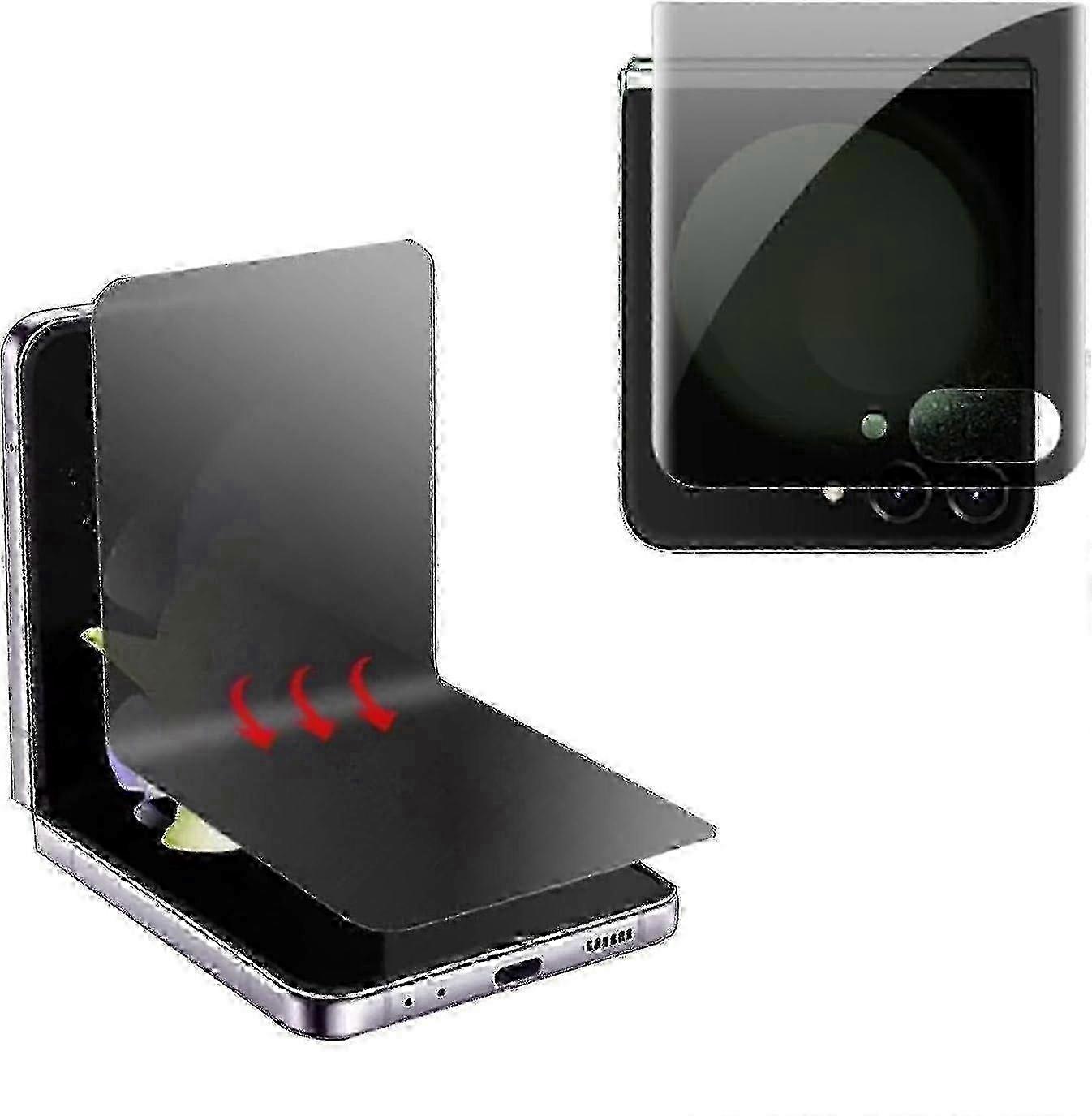 Galaxy Z Flip 5 Privacy Screen Protector Anti-Spy 2-Piece Full Coverage Inside and Outside Scratch-Resistant Film