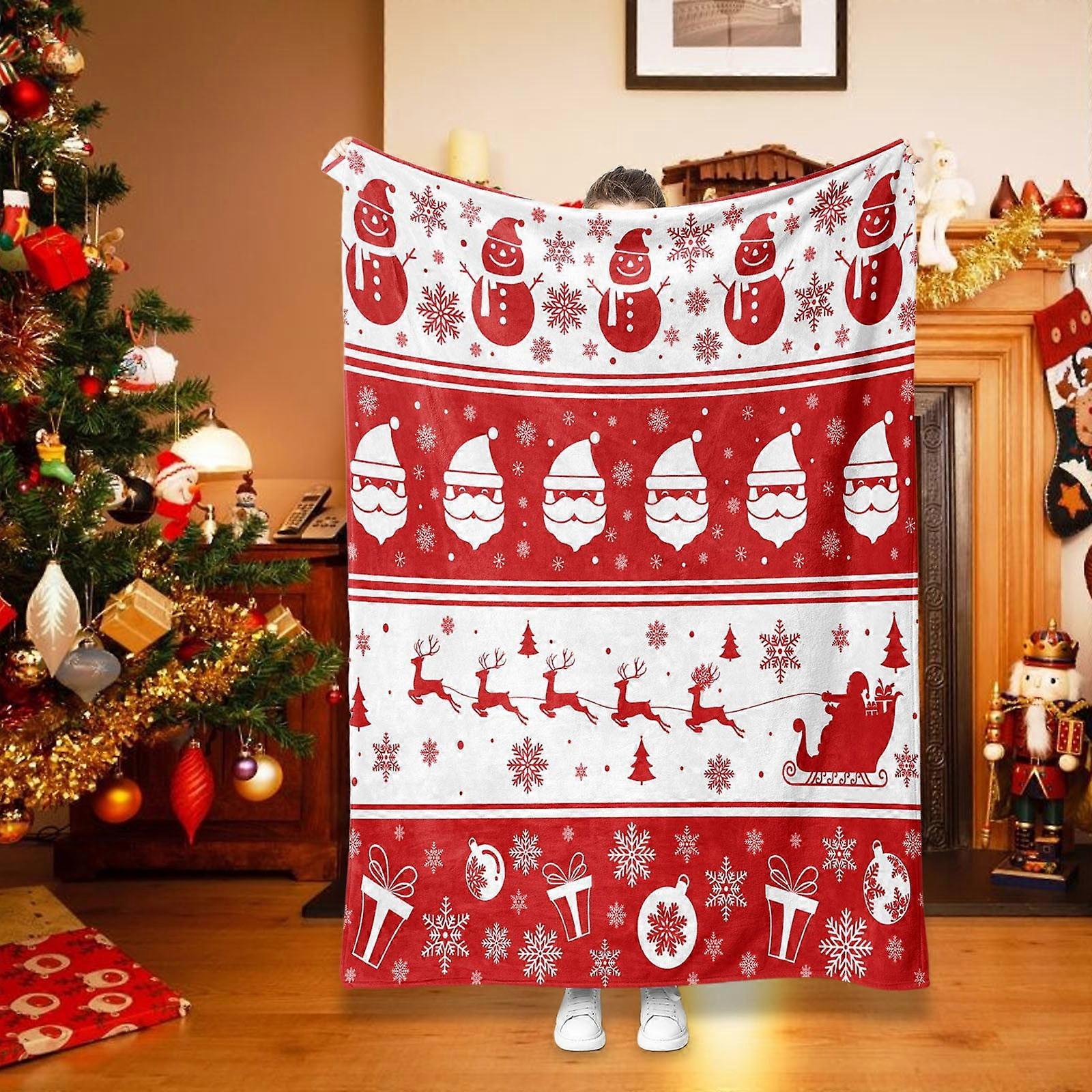 YiFudd Christmas Decoration Blanket Lightweight And Warm Flannel Wool Blanket Comfortable And Soft For Both Men And Women