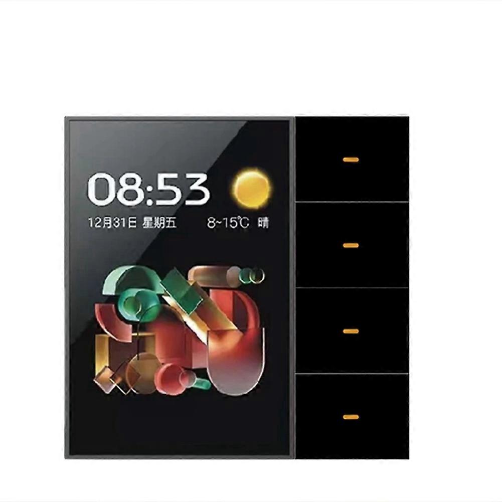 Tuya Zigbee 3.5 Inch Smart Wall Switch Touch Screen 4 Groups Switch 8-Way Scene Radar Sensor Dimming Switch Smart Home A