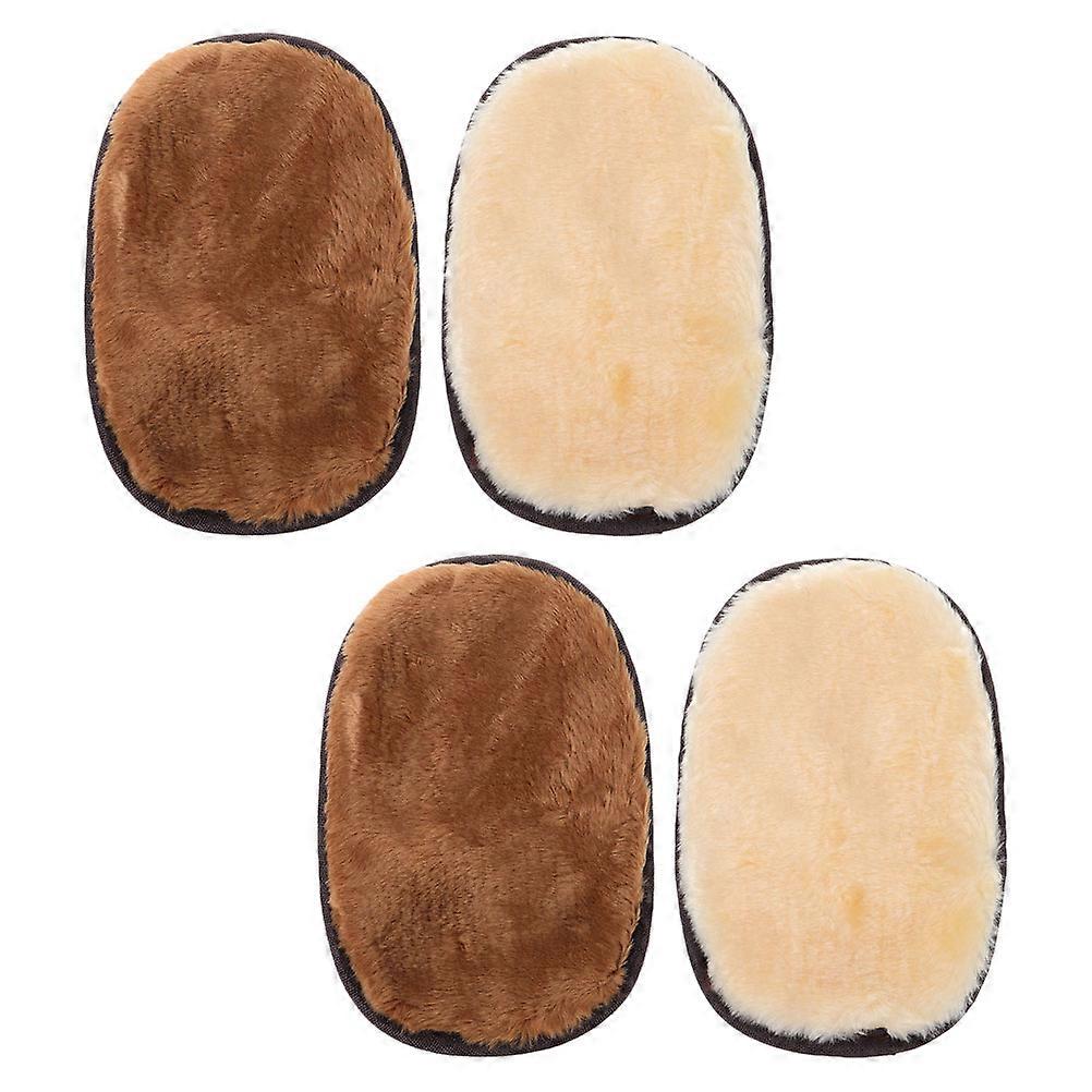 Assorted Color Shoe Polishing Gloves for Dusting Use 4Pcs Portable Cleaning Cloth