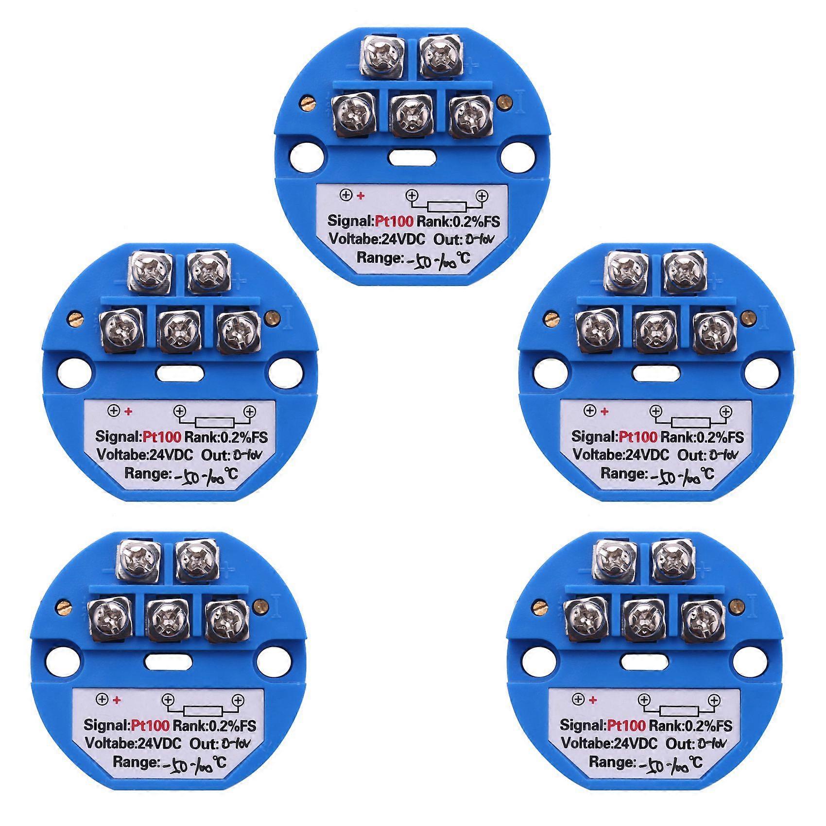 5X RTD PT100 Temperature Transmitter DC24V Minus 50 - 100 Degree Output 0-10V