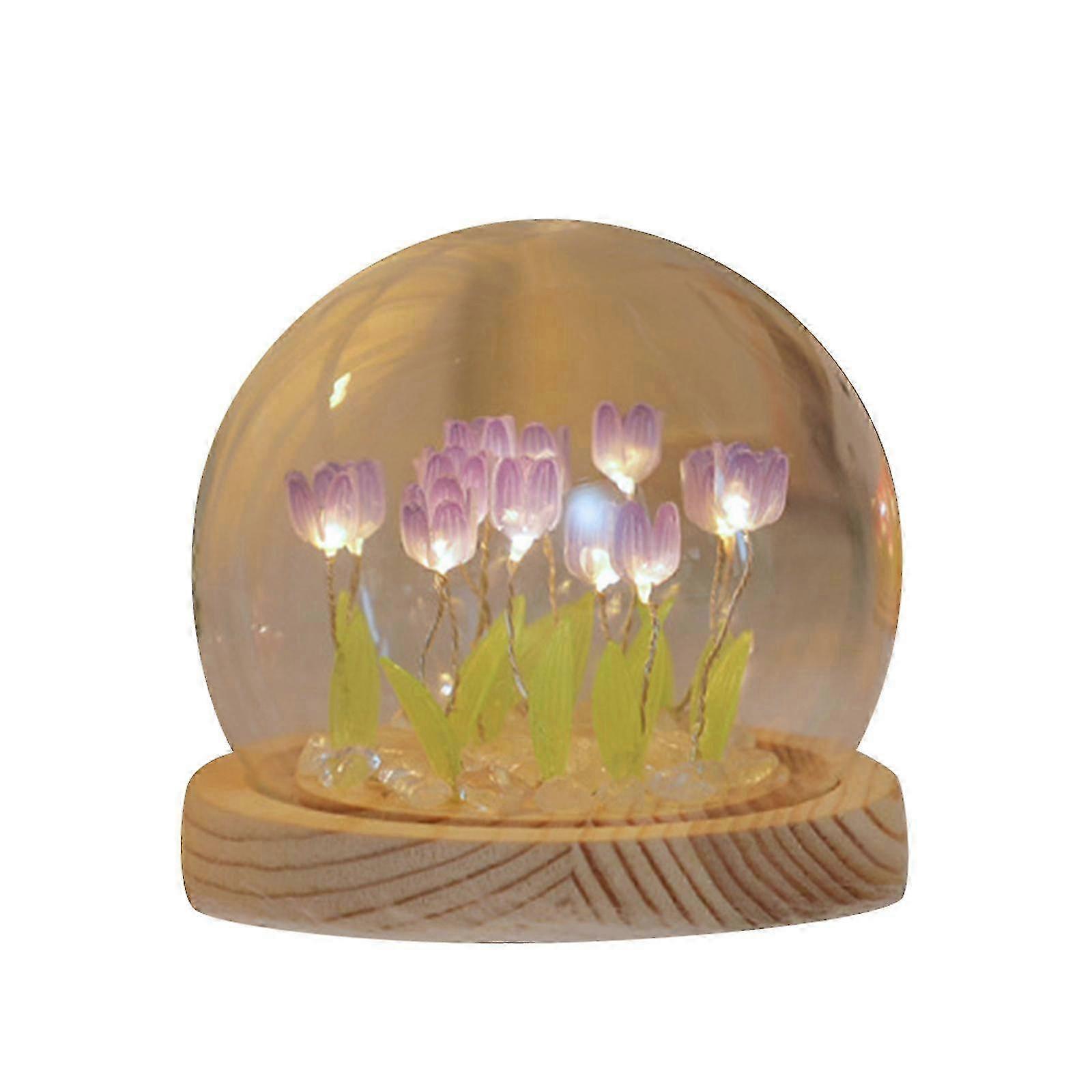 Handcrafted Tulip Night Light Kit with Warm Glow