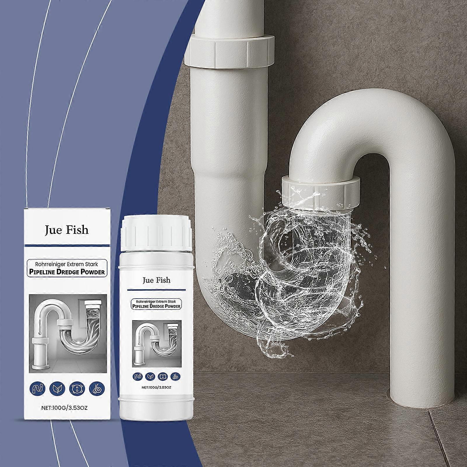 Jue Fish Drain Pipe Unclogging Agent Deeply Dissolves Hair And Grease Accumulation, Ensuring Smooth Drainage And Pipe Cleaning