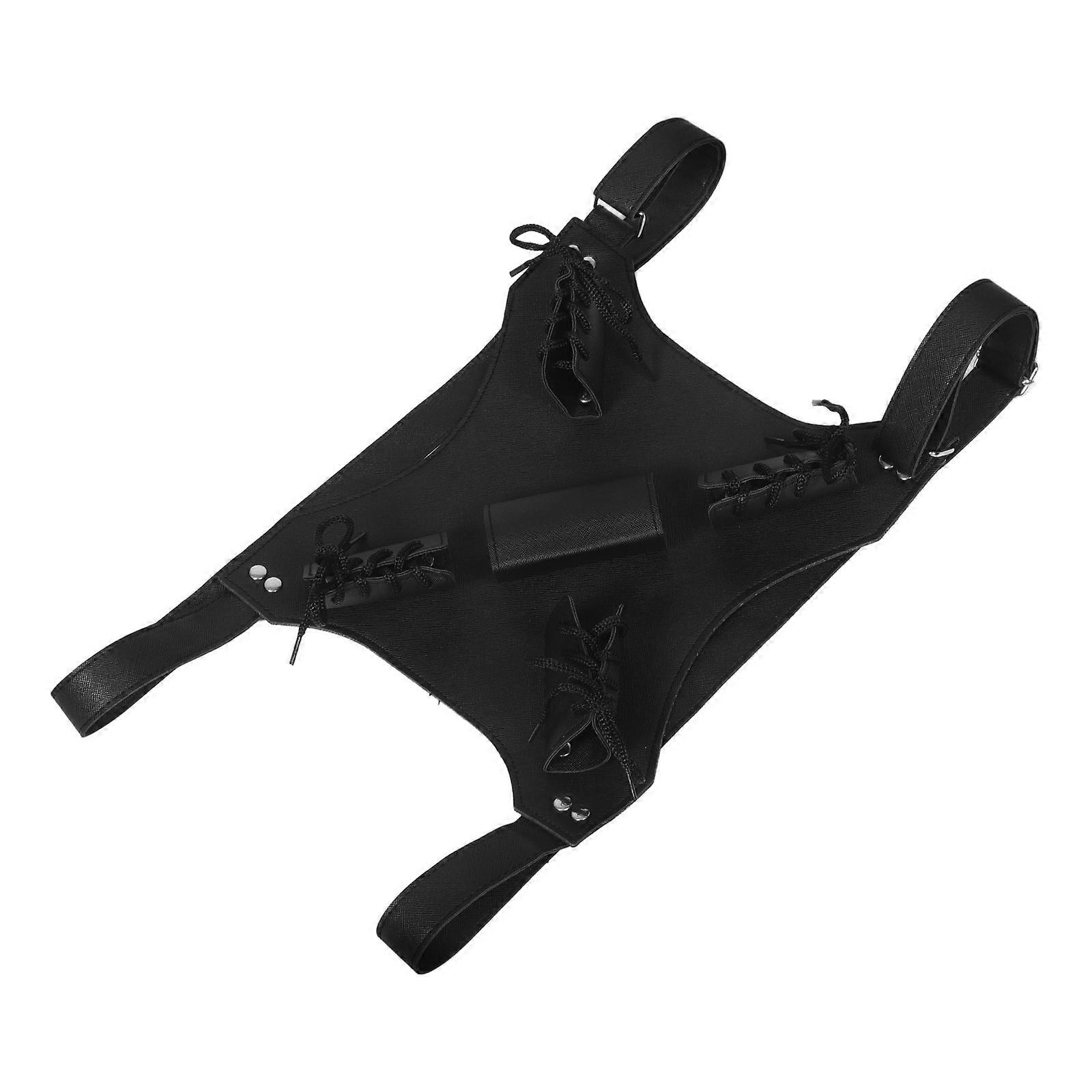 Sword Shoulder Strap for Stage Performances Pu Black with Adjustable Straps 1Pcs