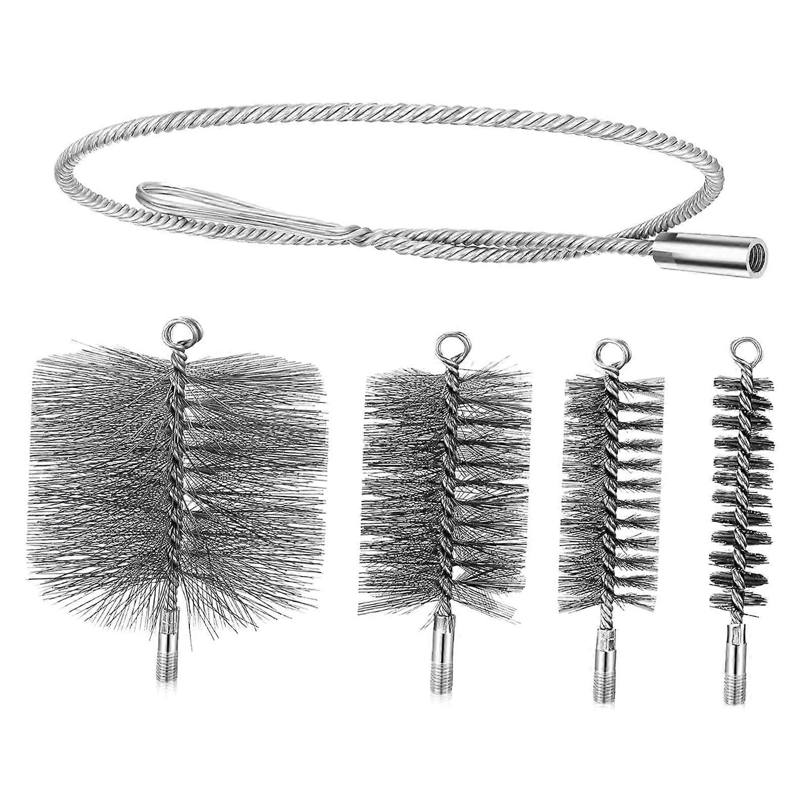 Chimney Cleaning Brush Set of 4 with Flexible Nylon Bristles for Dryer Vent and Stove Pipe
