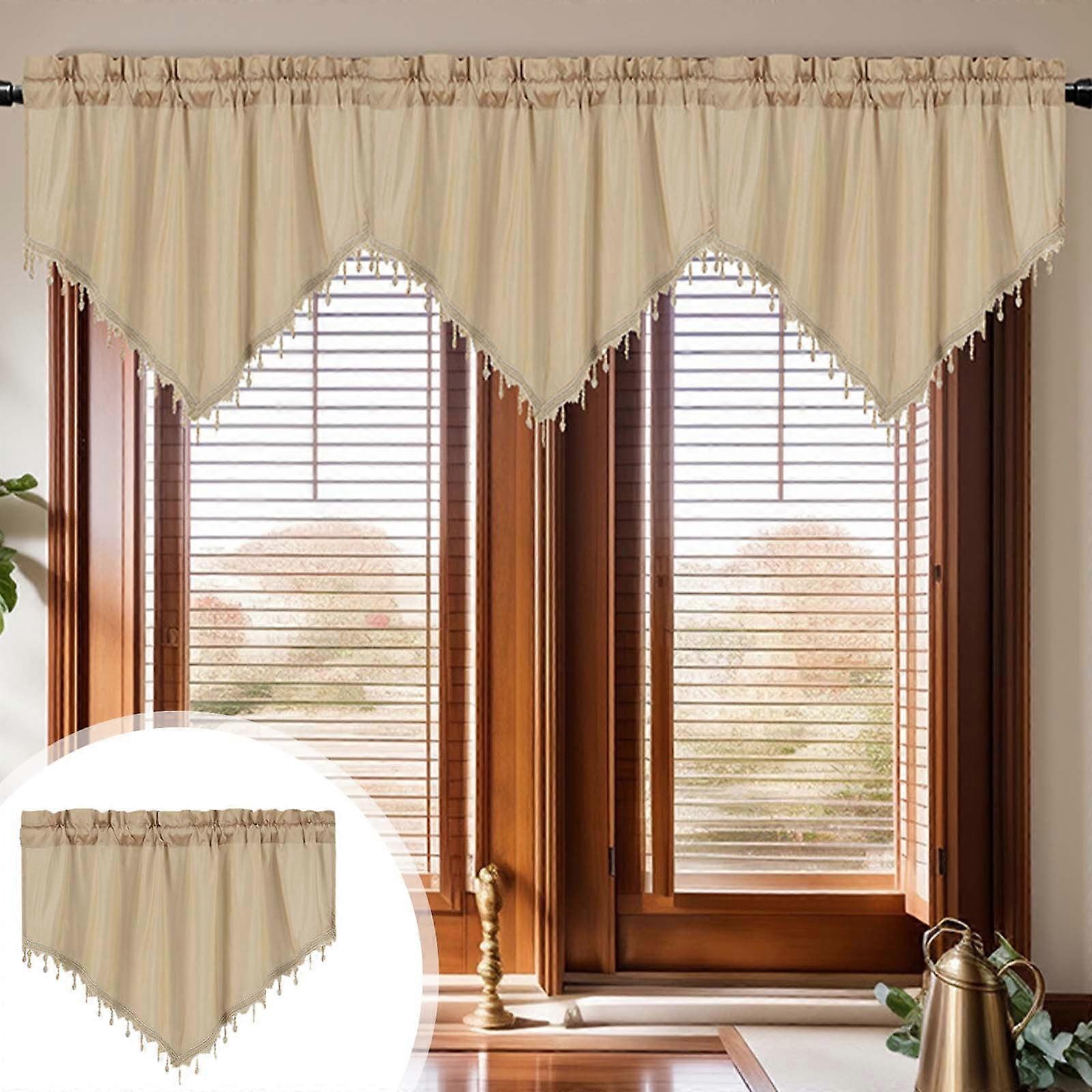 Txmfgh Solid Color Short Curtains: Triangular Household Drapes for Easy Installation
