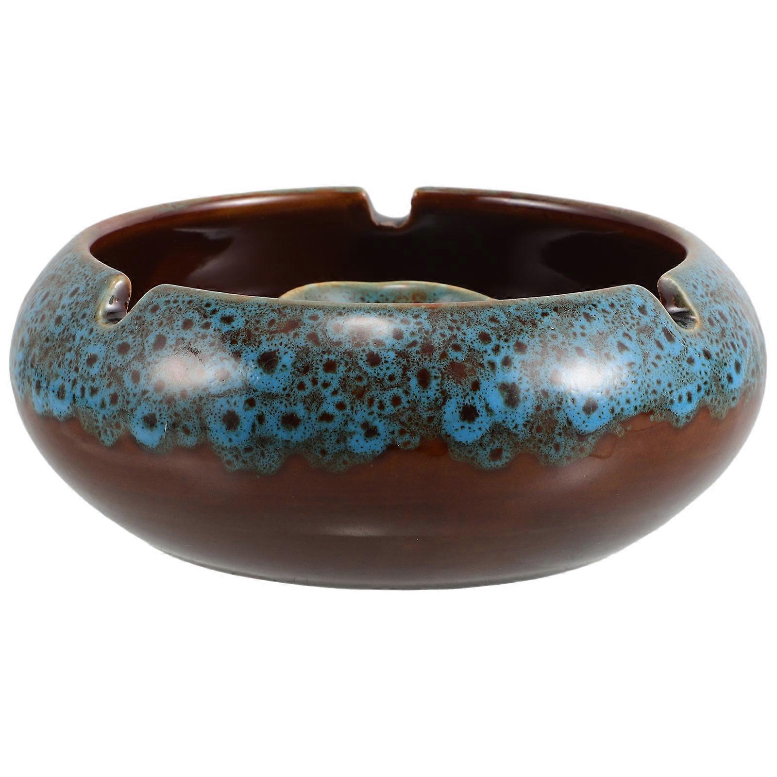 Ceramic Ashtray Large Ashtray for Home Use Stylish Multi Color 1 Unit