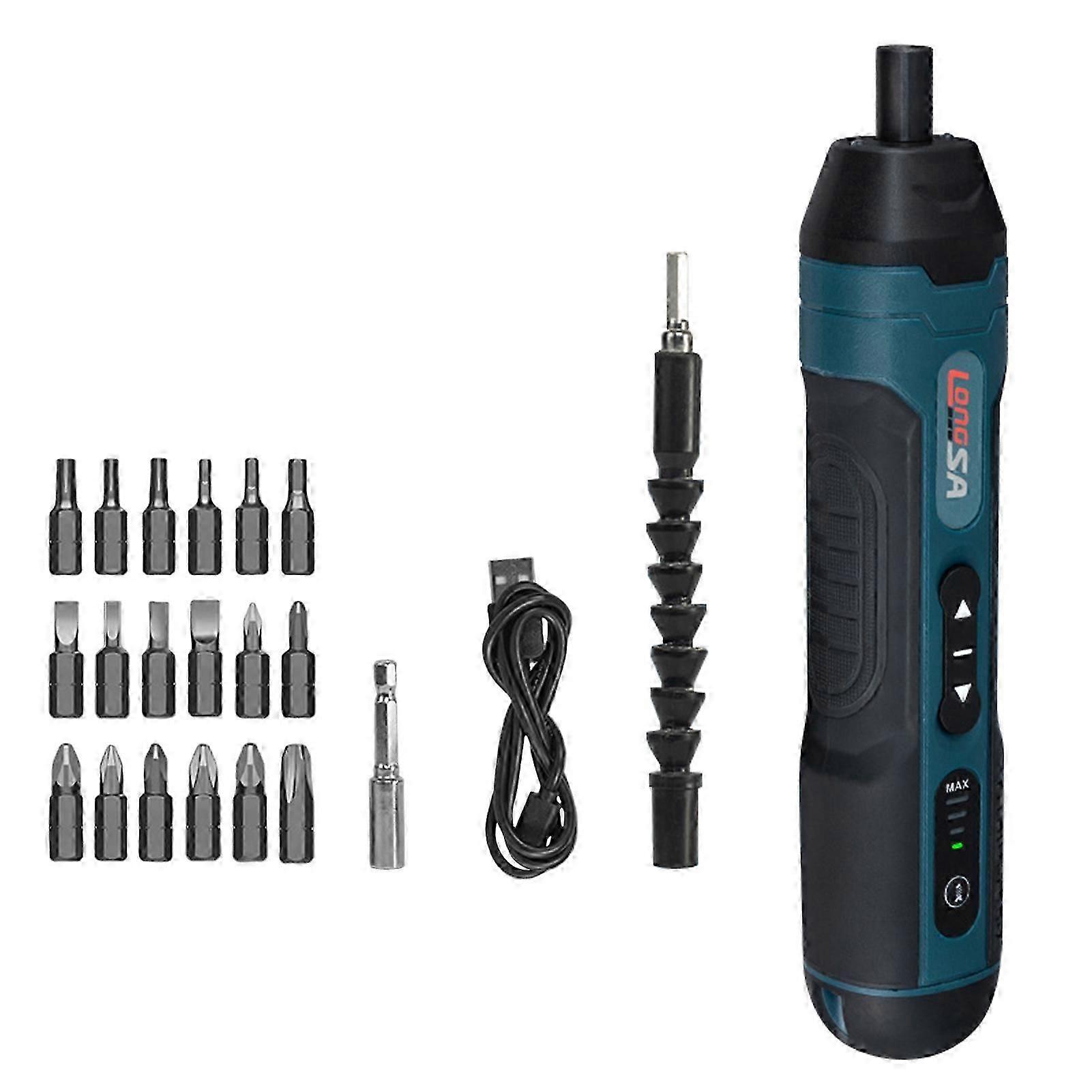 1 Set Electric Screwdriver Rechargeable Front LED Screw Bit Set for Phones Computer Repair