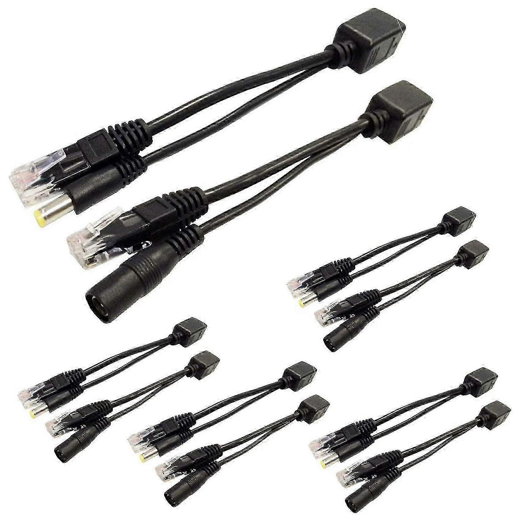 5 Pairs Passive Poe Injector And Poe Splitter Kit With 5.5x2.1 Mm Dc hwyC