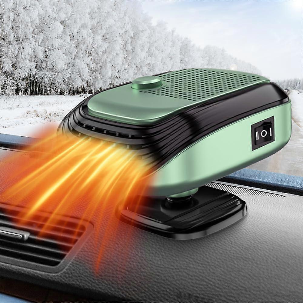 Car Heater 24V Green Fast Heating Defroster Fan with 360° Rotating Outlet for Cars and Trucks