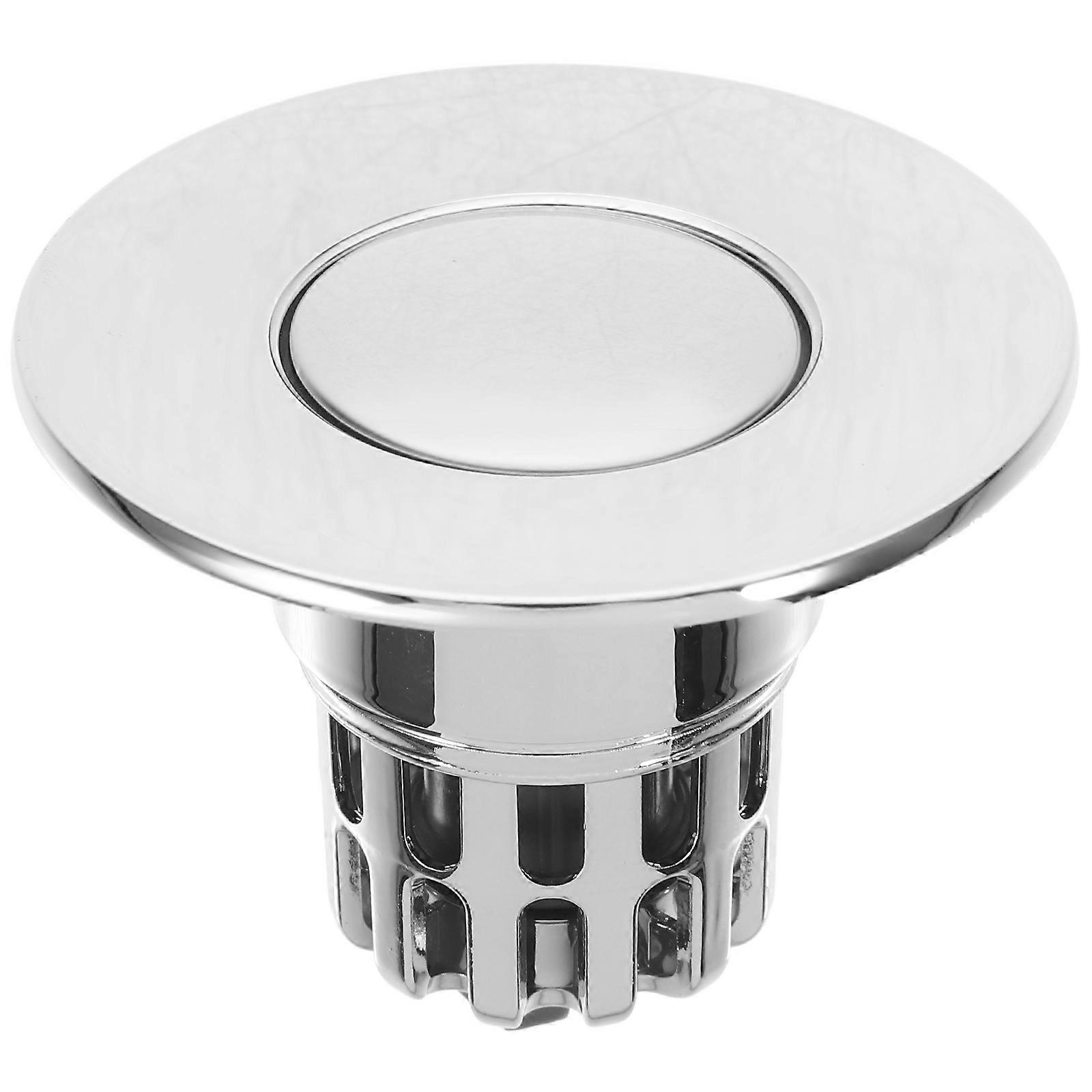 Press Type Bathroom Sink Stopper Drain Plug Easy Clean Silver