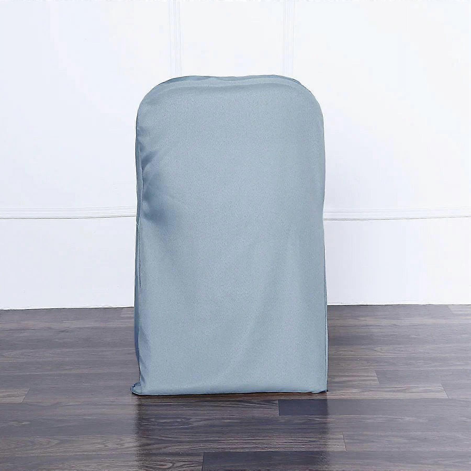 BalsaCircle Dusty Blue Solid Polyester Folding Flat Chair Cover Slipcover Party