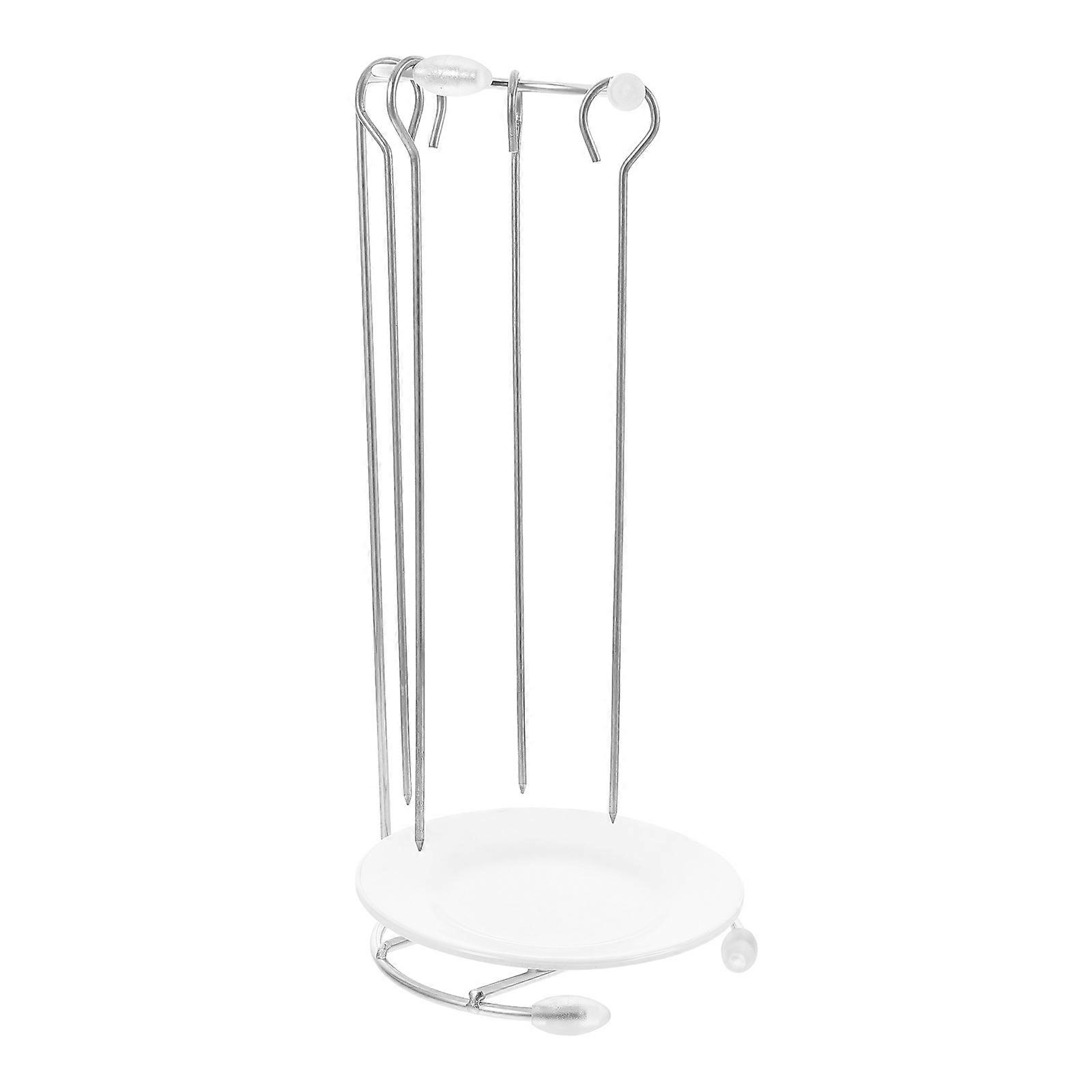 Stainless Steel Skewer Stand Set for BBQ MultiPurpose Use Ergonomic Design Easy to Clean and Store