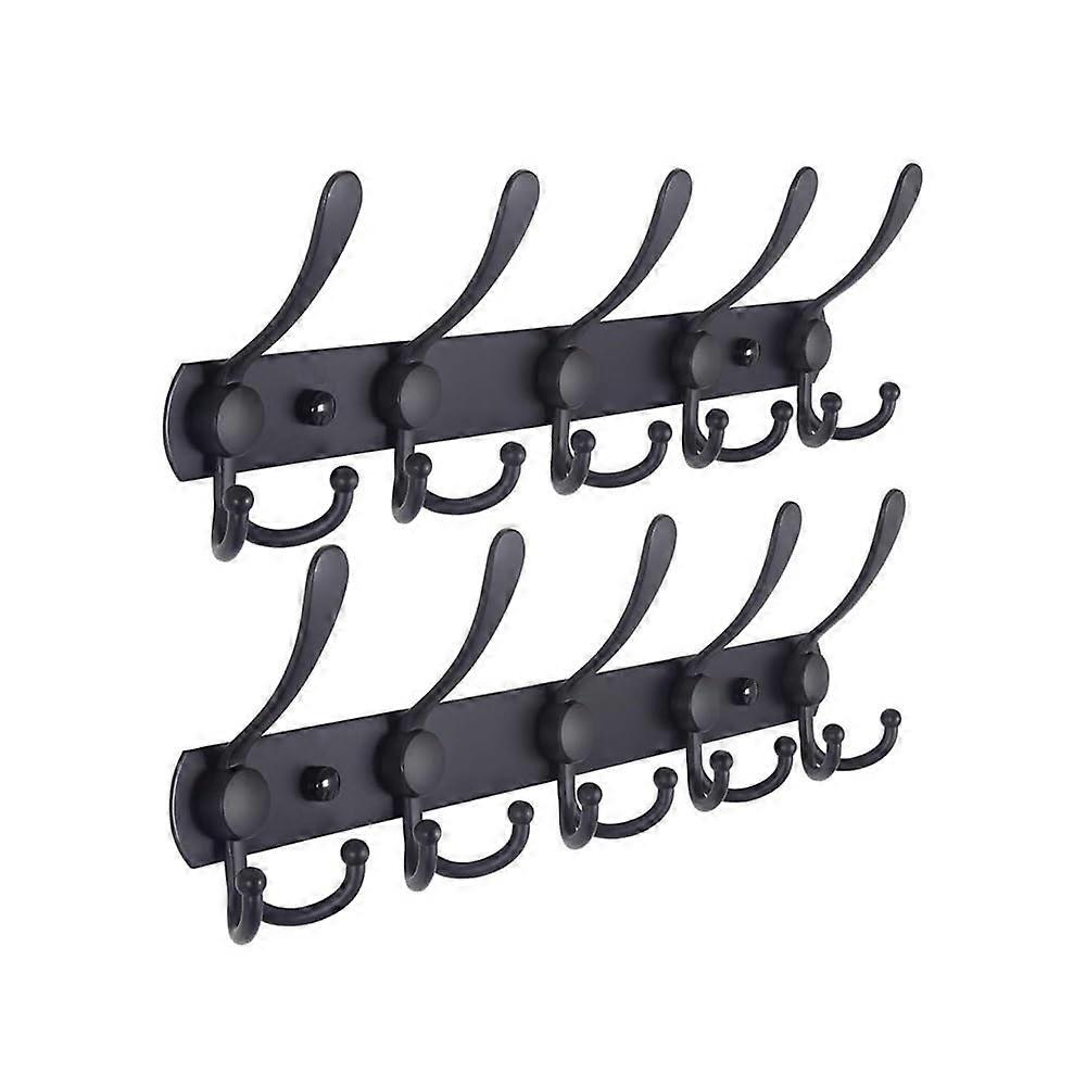 Wall Mounted Coat Rack with Eight Triple Hooks, Heavy Duty 29.5' Rail for Entryway and Hallway