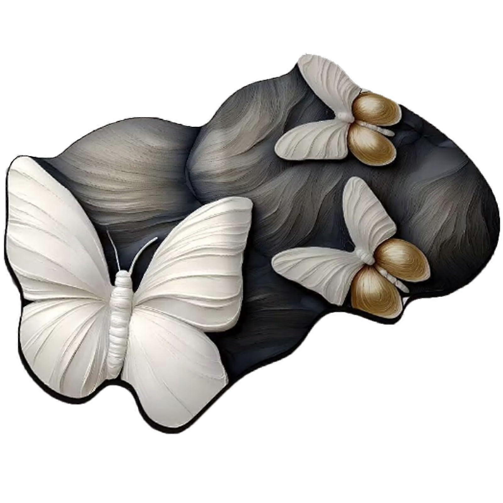 Large Non Slip Bath Mat with 3D Floral Design, Quick Dry Diatomaceous Earth, 31.49x47.24in