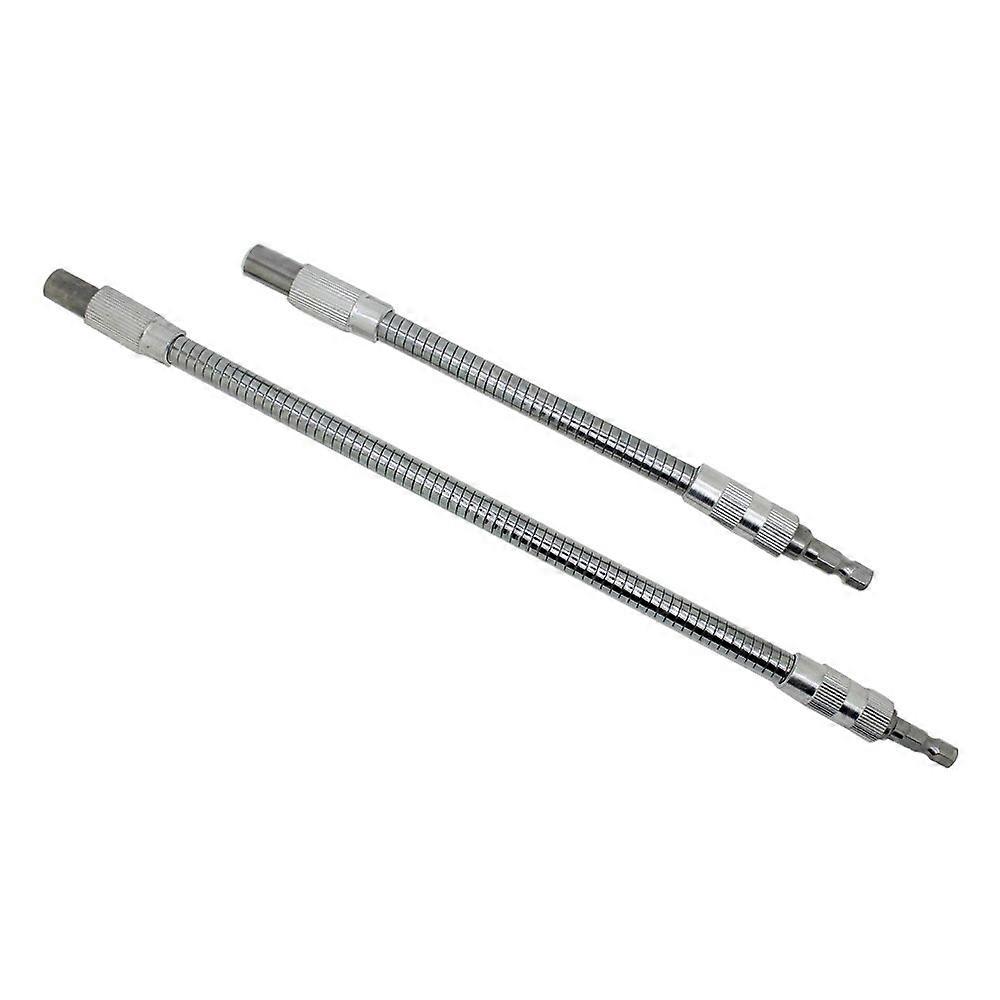 2pc Flexible Drill Bit Extension 1/4 Inch Hex Shank Magnetic Quick Change for Tight Spaces