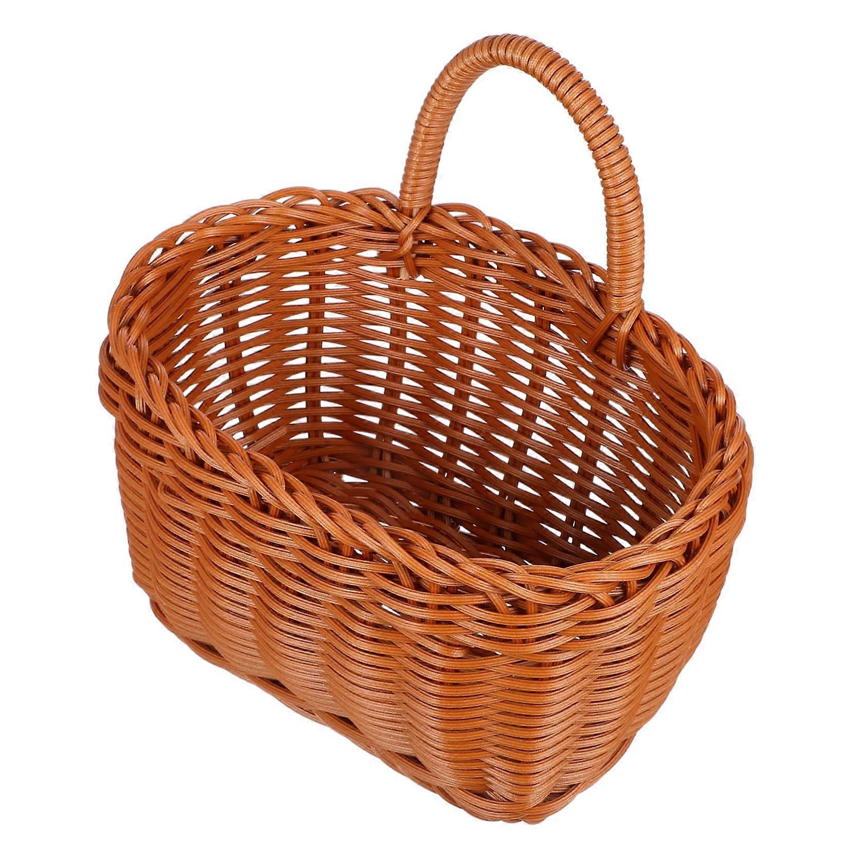 Hanging Fruit Basket Wall Mounted Woven Storage for Ginger Garlic Vegetables Kitchen