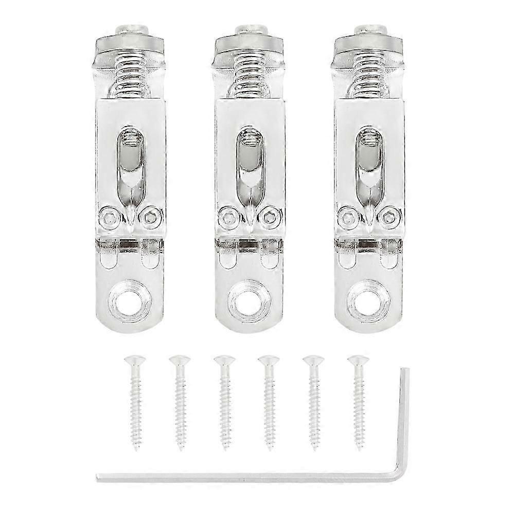 3 PCS Single String Bridge 3cm with Screws Wrench for Guitar Instrument Accessory(Silver)