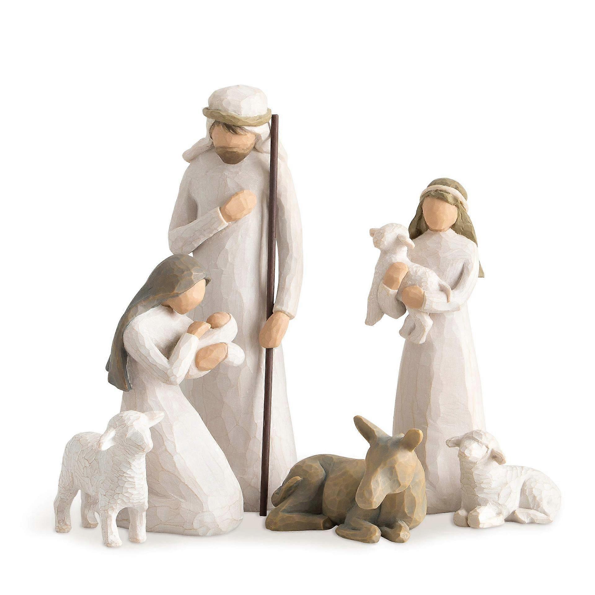 6 Piece Set  Sculpted Hand-Painted Nativity Figures Willow Tree Nativity
