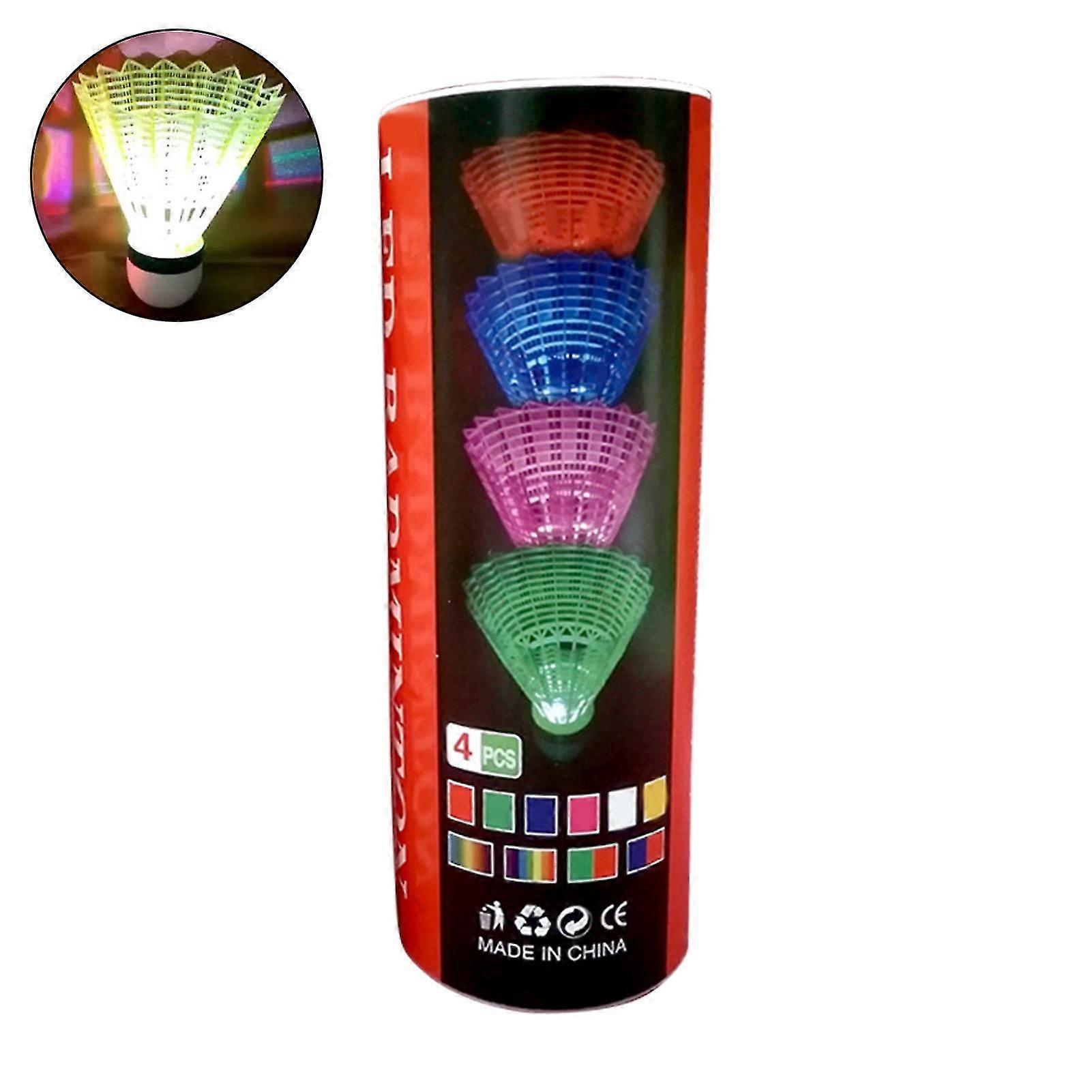 4pcs/set Badminton Shuttlecocks Closely Arranged Stable Flying Head Full Round High Speed Led Badminton Balls For Backyards