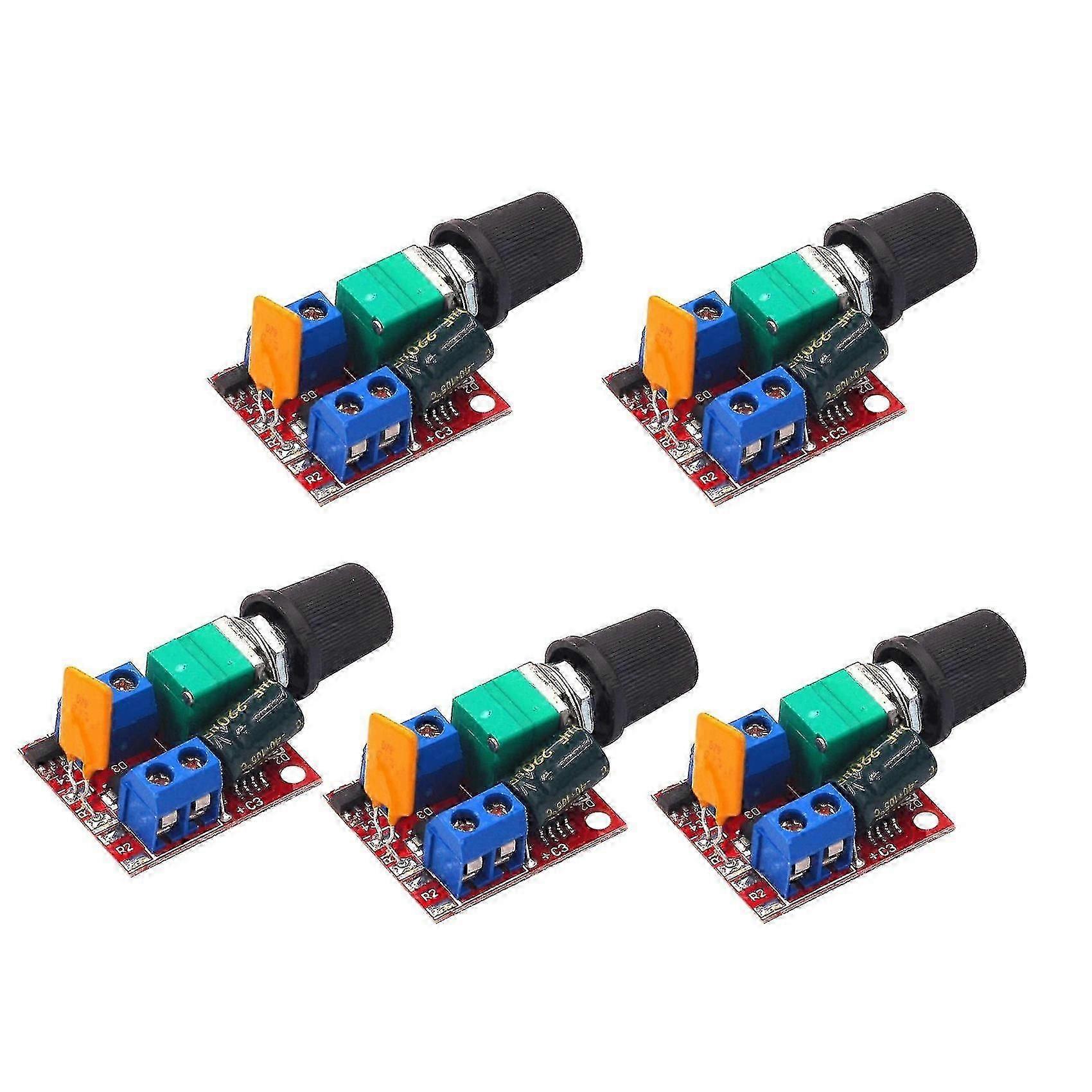 5Pc Mini DC Motor PWM Speed Controller 3V-35V Speed Control Switch LED Dimmer 5A Board Module 90W H