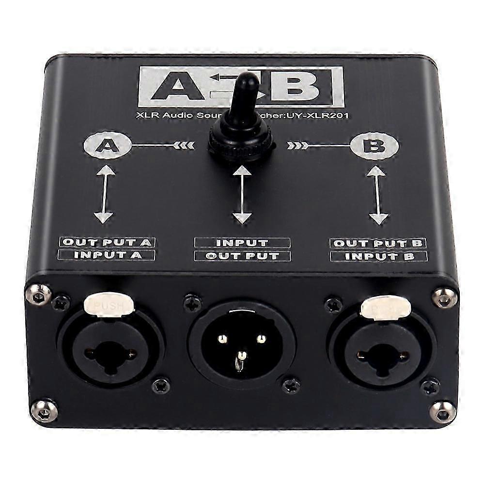 Passive 2 in 1 Out or 1 in 2 Out XLR Balanced Audio Source Switcher Box Manual Selector for Microphone Sound Card Mixer
