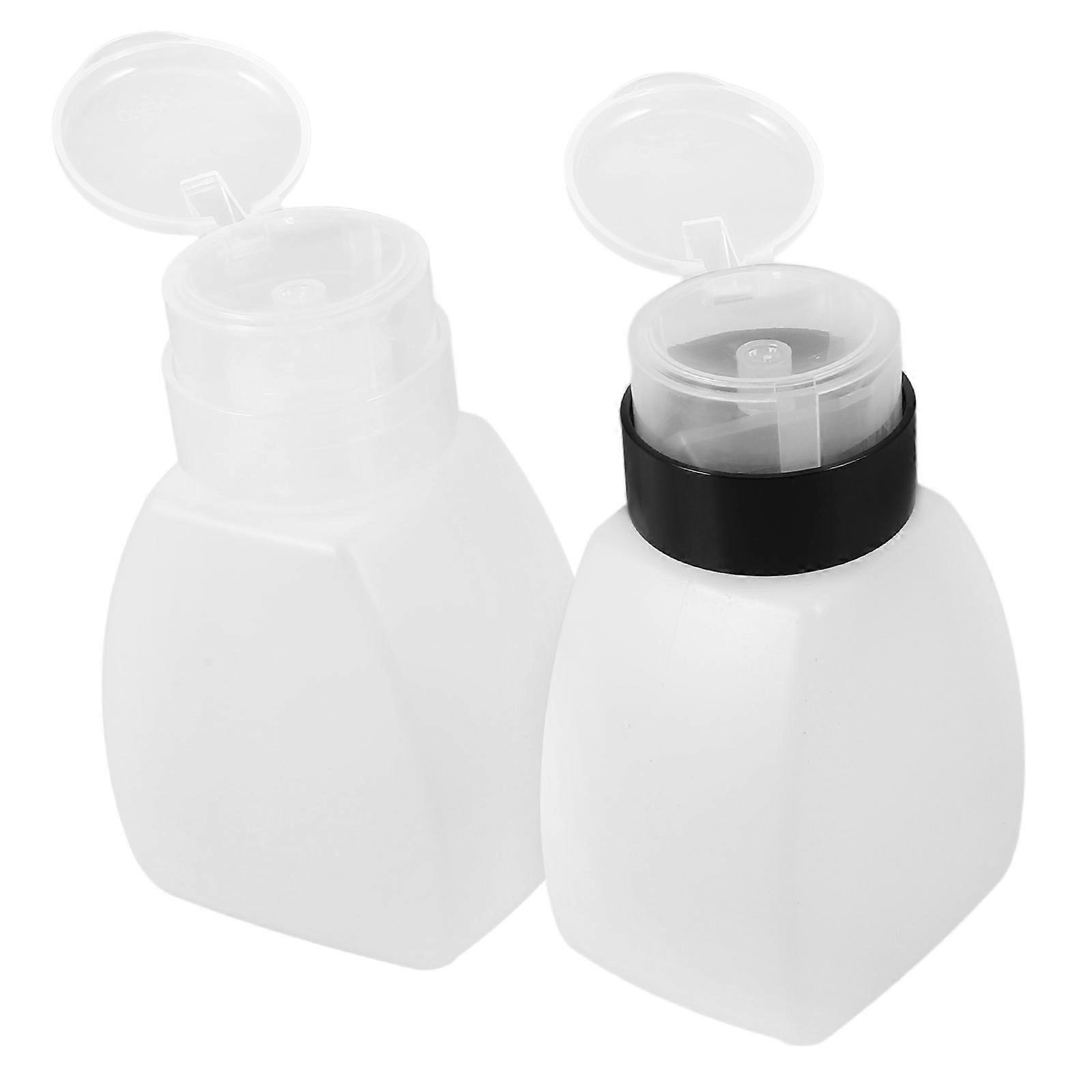 Push Down Empty Bottle Dispenser for Storage 2Pcs Clear Plastic Pump Bottles