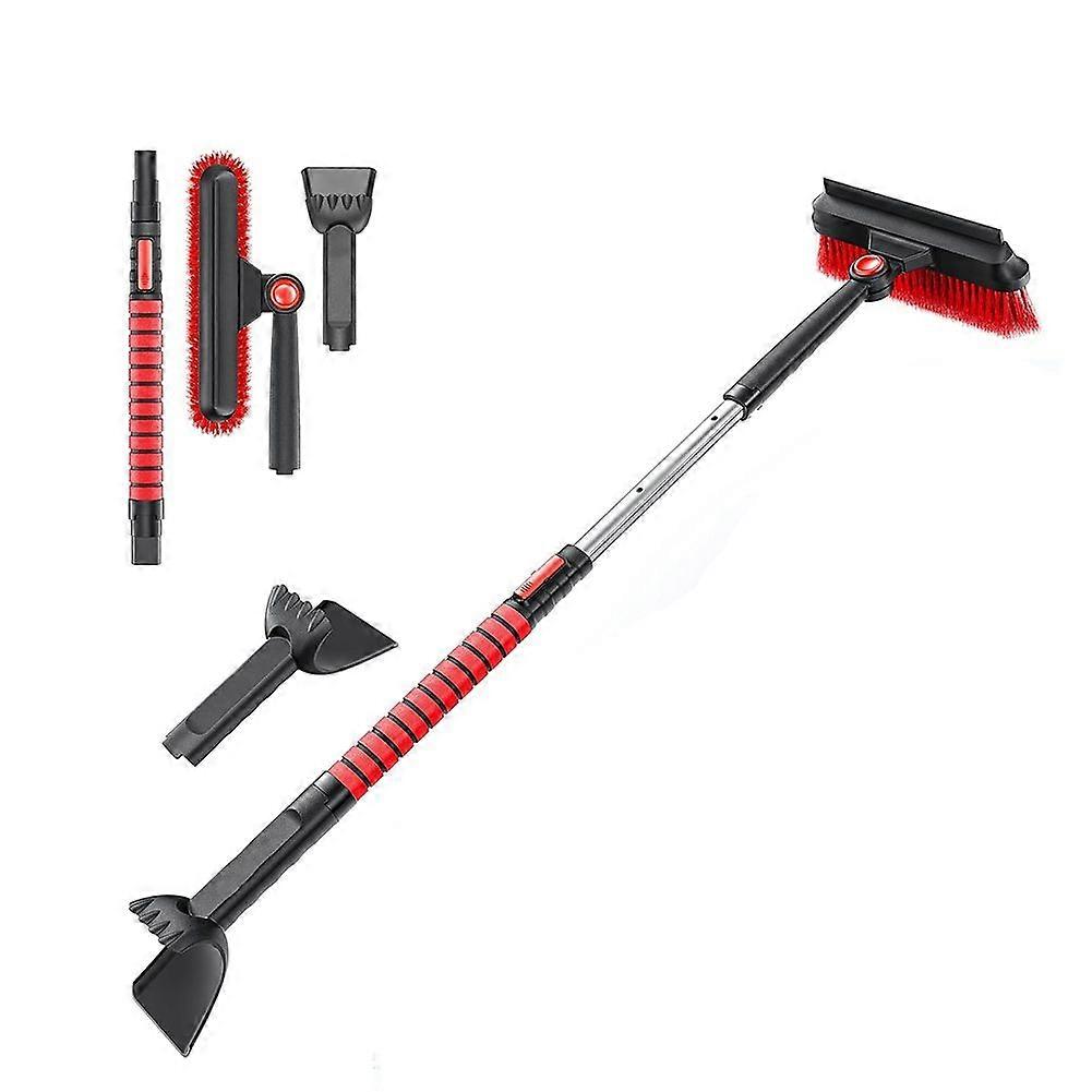 Ice Scrapers for Car Windshield,Brush and Ice Scraper with Squeegee, Extendable Aluminum Handle