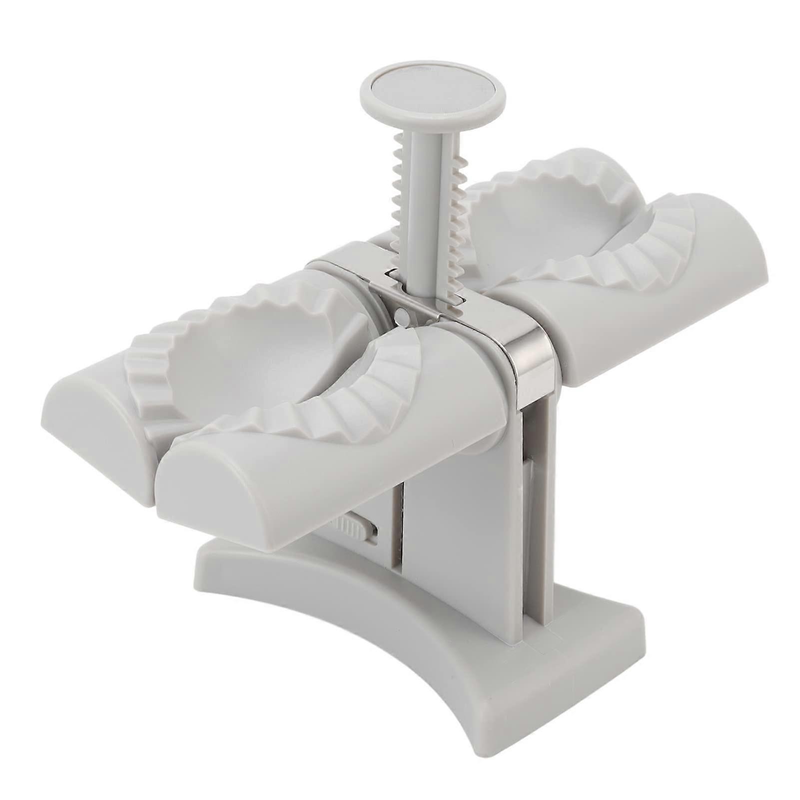 Stainless Steel Double Head Dumpling Maker with Non Slip Base Easy Clean Dumpling Mold for Kitchen