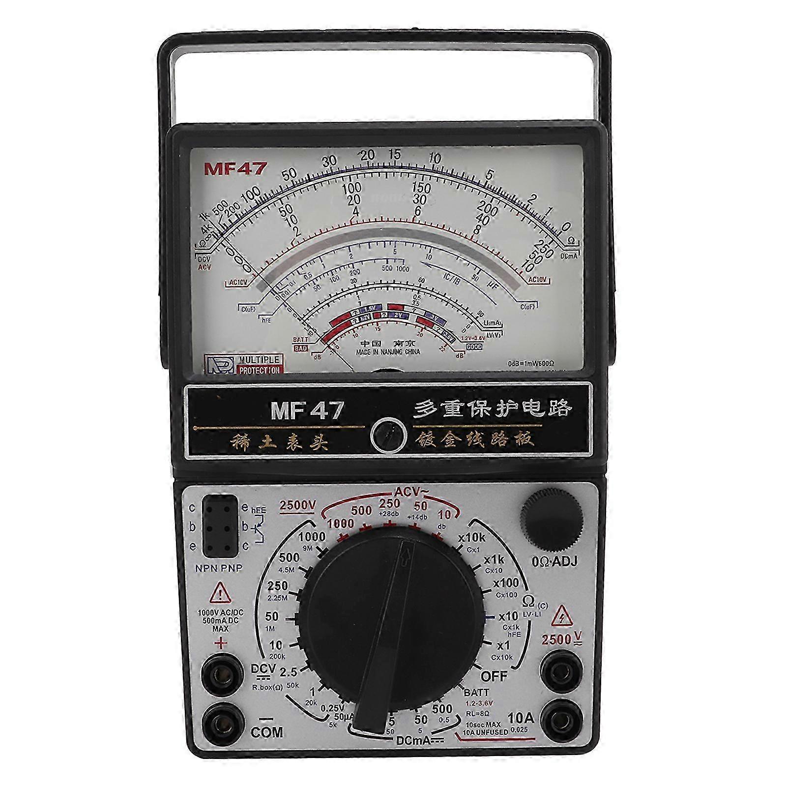 2025 MF47 Internal Magnetic Pointer Type Multimeter High Accuracy Analog Multimeter Voltmeter for Industry