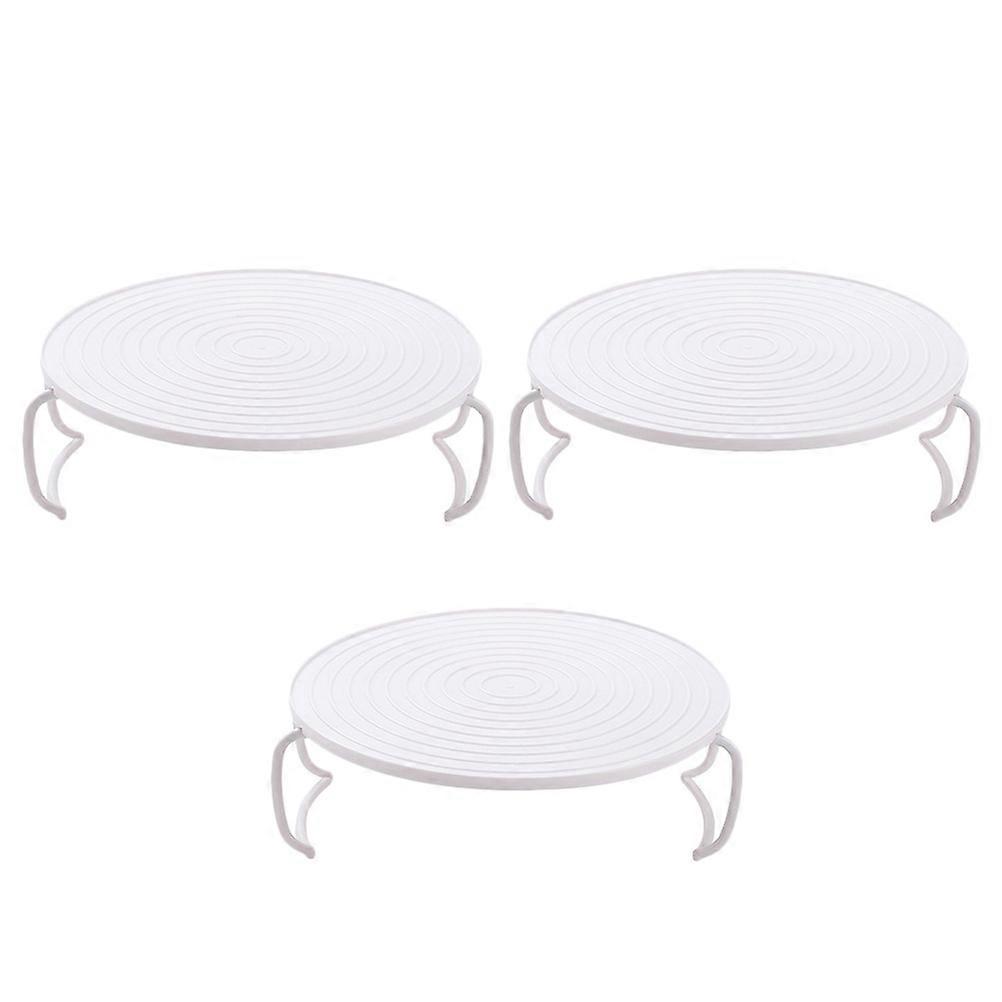 Steaming Rack Pan Pressure Cooker Stand for Storage 3Pcs Round White ABS