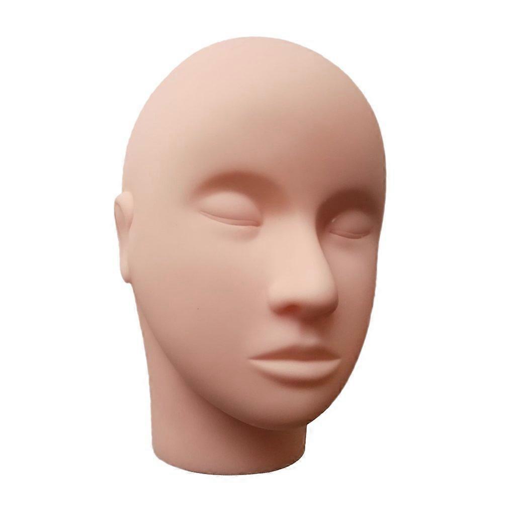 Silicone Makeup Practice Head with Realistic Skin Texture ClosedEye Design for Eyelash Training