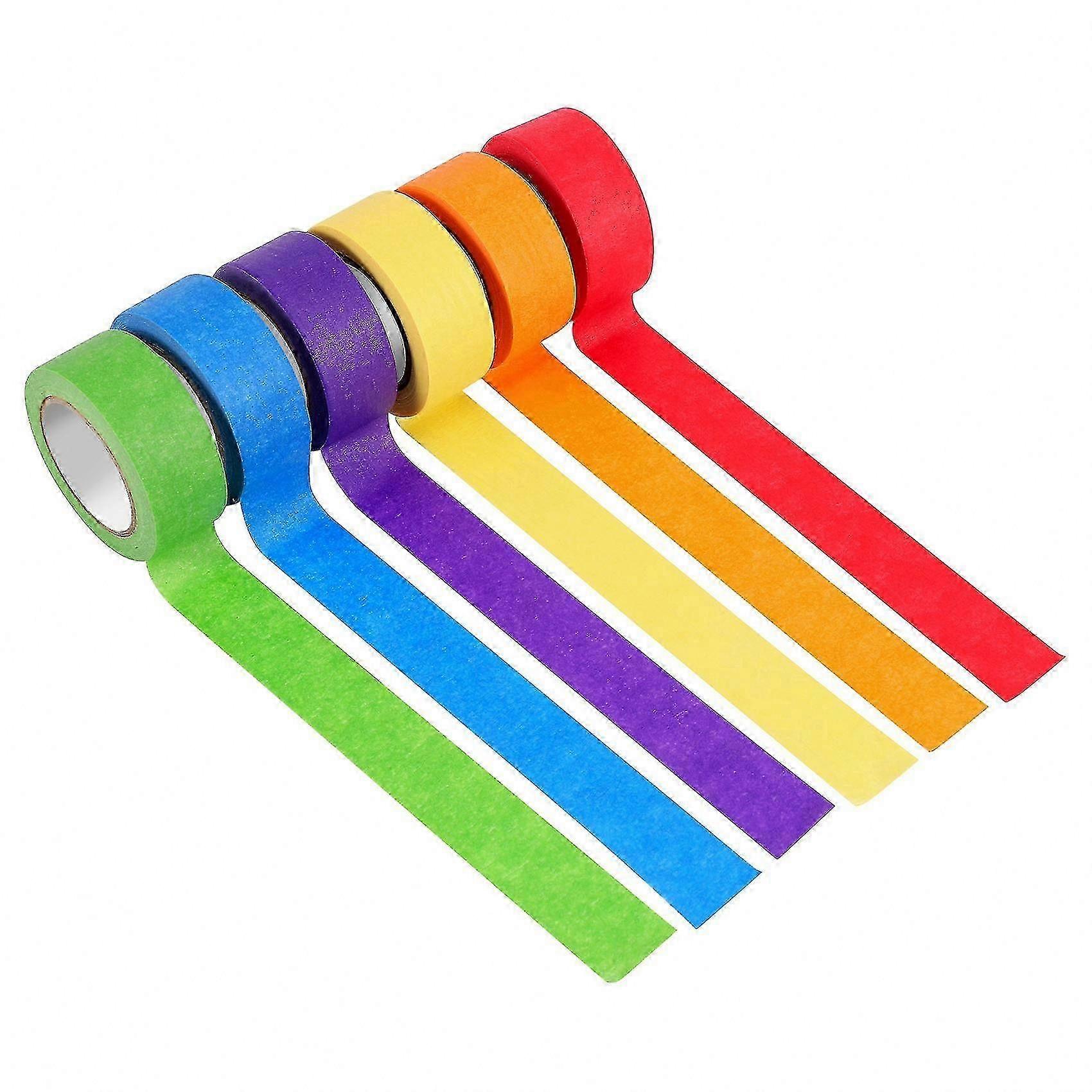 Colored Masking Tape for Arts, Crafts, Labeling & Coding - 6 Colors
