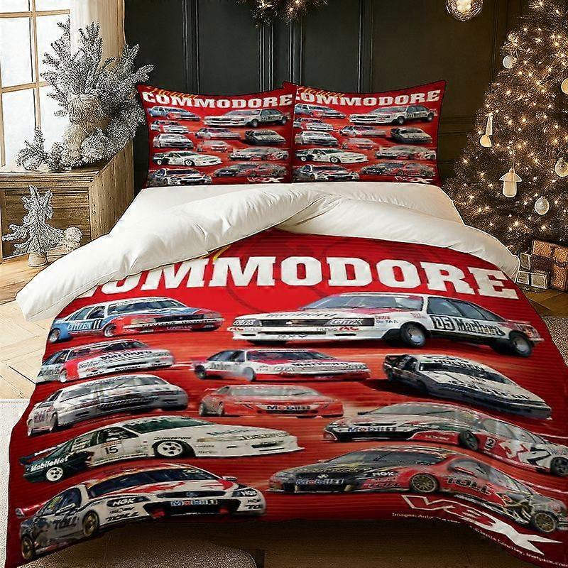 3 st. Holden Commodore Racing-tema, digitaltryckt bäddset i polyester, noppfri