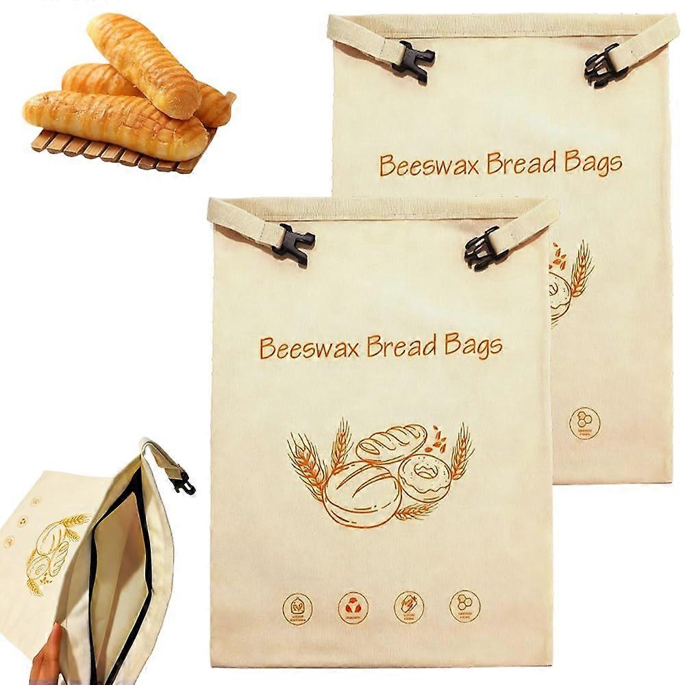 Bread Storage Bags Extra Large Linen with Wide Zipper Keeps Bread Fresh Reusable EcoFriendly 2 Pack