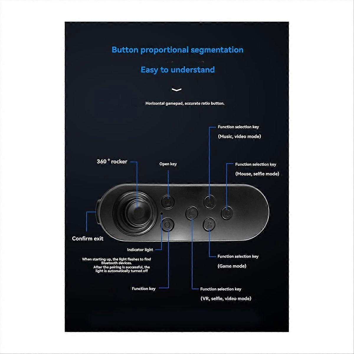 Bluetooth Wireless VR Remote Game Controller black