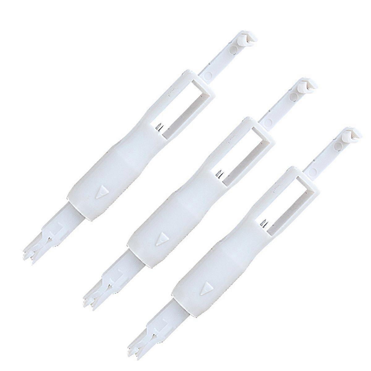 3pcs Sewing Needle Inserter Needle Threading Tool for Sewing Machine (White)