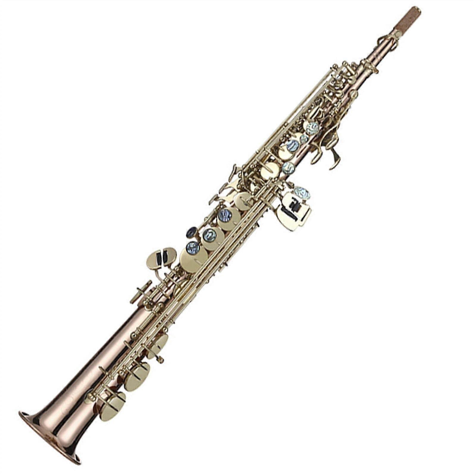 Professional Bb Soprano Saxophone Straight Design Clear B Flat Tone for Beginners Students